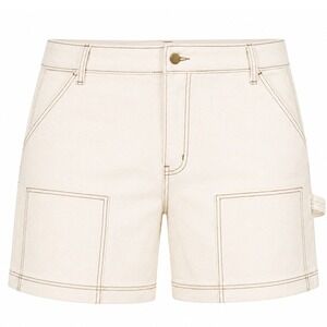 Bottoms Cream Carpenter Utility Shorts Contrast Stitch Size 13 NWT Fashion Nova